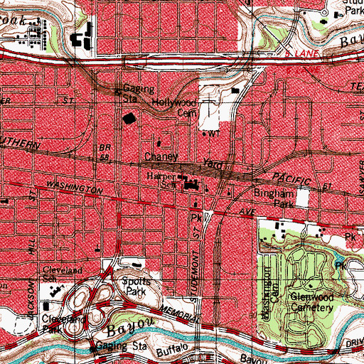 Topographic Map of Harper School, TX