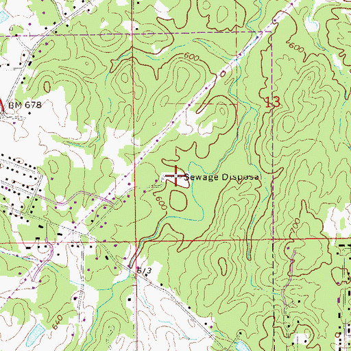 Topographic Map of Dobbs Sewage Disposal Plant, AL