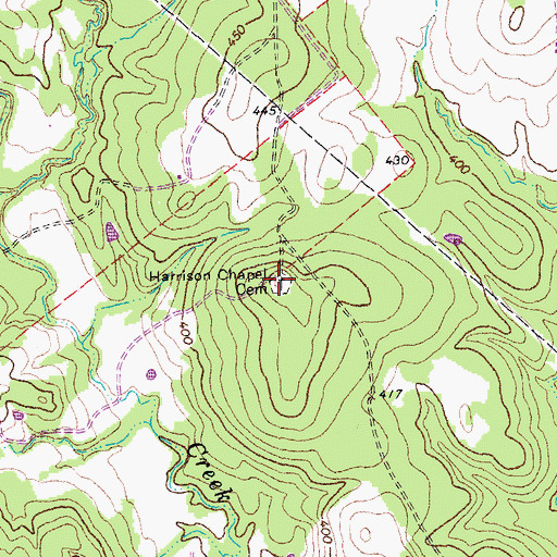 Topographic Map of Harrison Chapel Cemetery, TX
