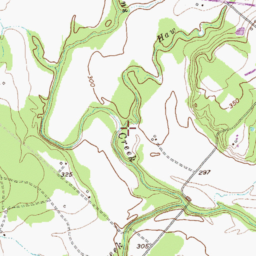 Topographic Map of Haw Creek, TX