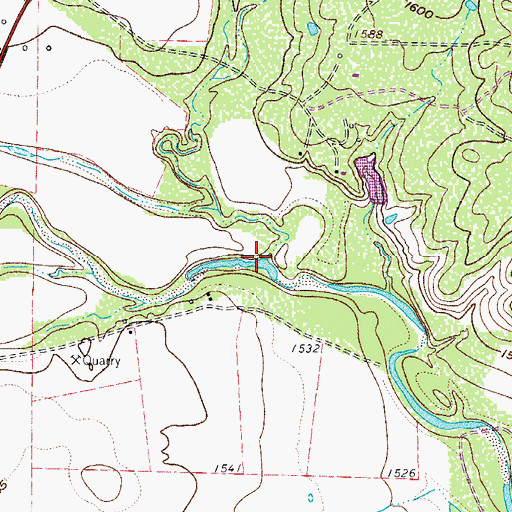 Topographic Map of Hay Creek, TX