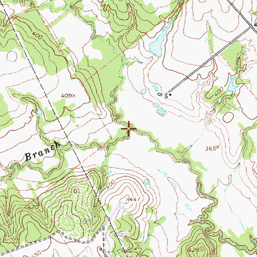 Topographic Map of Hayes Branch, TX