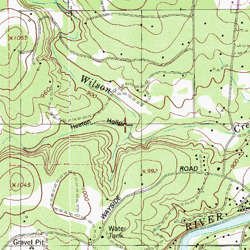 Topographic Map of Heaton Hollow, TX