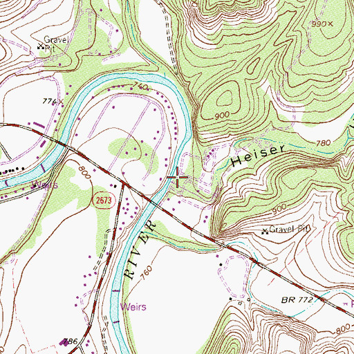 Topographic Map of Heiser Hollow, TX