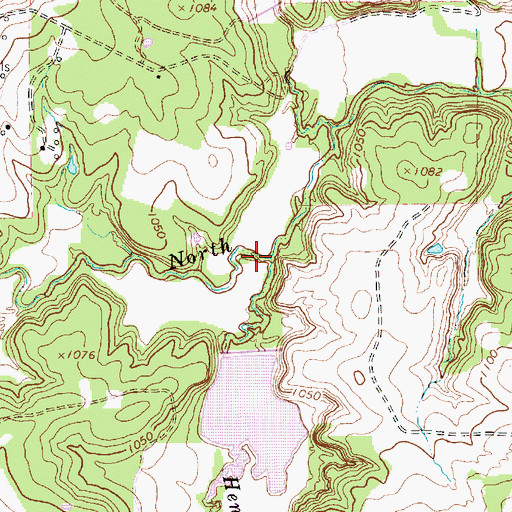 Topographic Map of Henderson Creek, TX