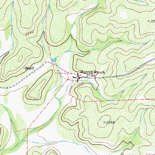 Topographic Map of Herrell Ranch, TX
