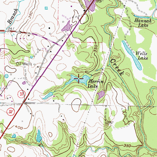 Topographic Map of Herrin Lake, TX