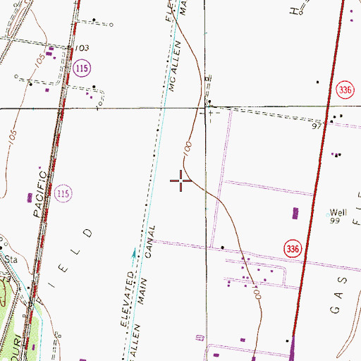 Topographic Map of Hidalgo Gas Field, TX