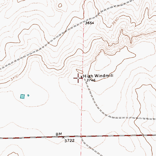 Topographic Map of High Windmill, TX