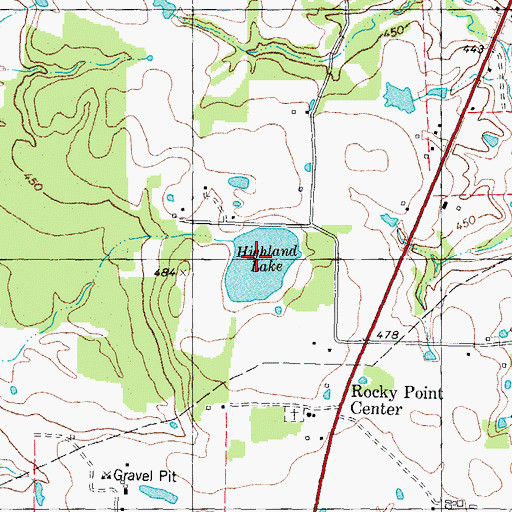 Topographic Map of Highland Lake, TX