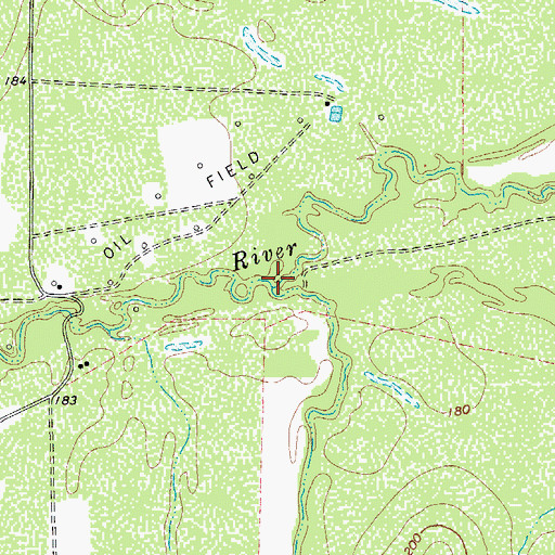 Topographic Map of Hill Creek, TX