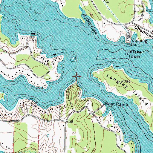 Topographic Map of Hill Creek, TX