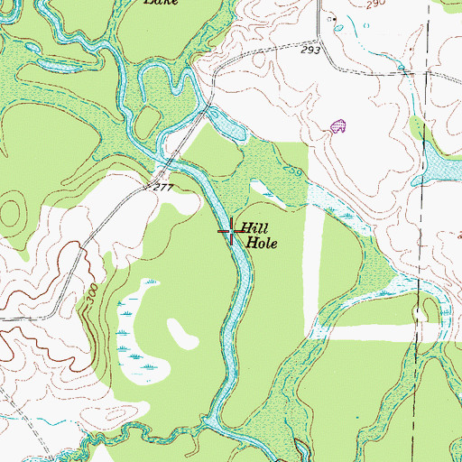 Topographic Map of Hill Hole, TX