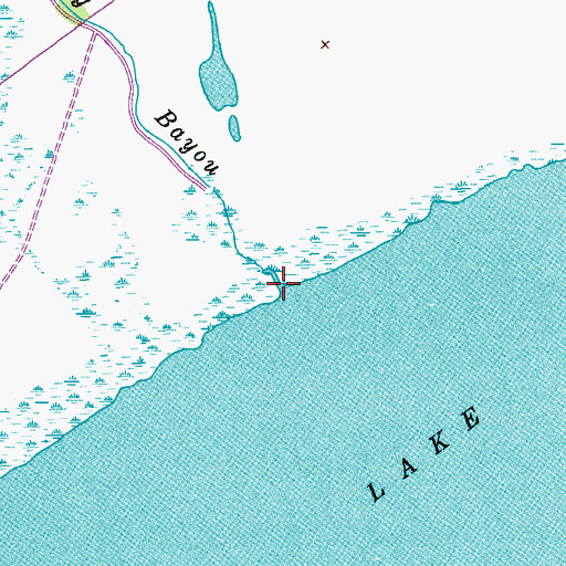 Topographic Map of Hog Bayou, TX