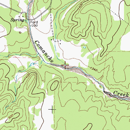 Topographic Map of Hog Branch, TX