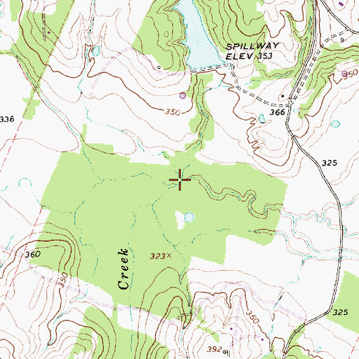Topographic Map of Hog Creek, TX