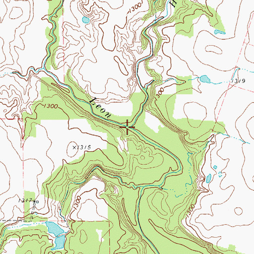 Topographic Map of Hog Creek, TX