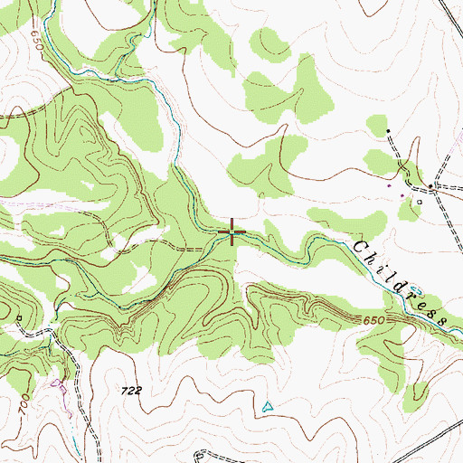 Topographic Map of Hogan Creek, TX
