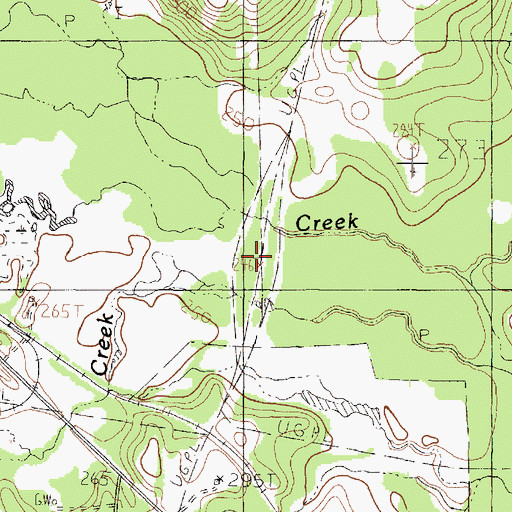 Topographic Map of Hogan Creek, TX