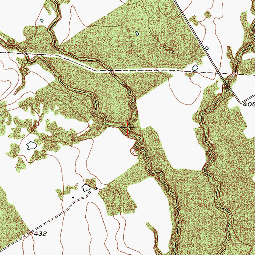 Topographic Map of Hogpen Creek, TX