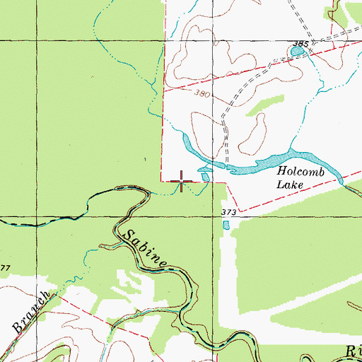 Topographic Map of Holcomb Slough, TX