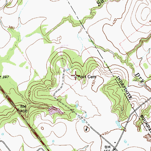 Topographic Map of Holt Cemetery, TX