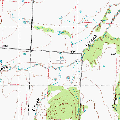 Topographic Map of Holt Creek, TX