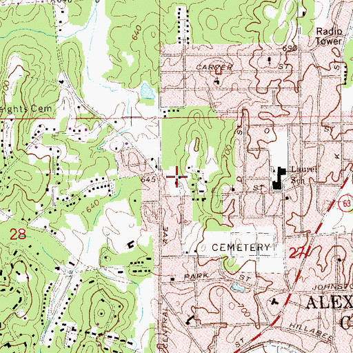 Topographic Map of Early Rose Baptist Church, AL