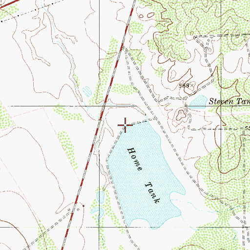 Topographic Map of Home Tank, TX