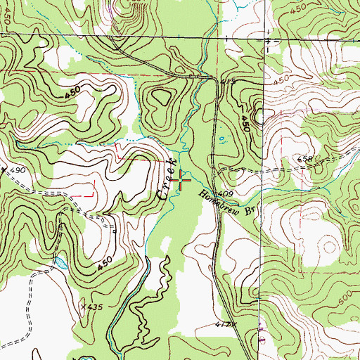 Topographic Map of Homebrew Branch, TX