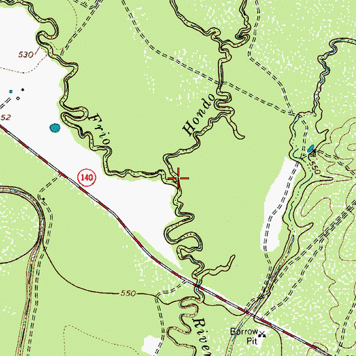 Topographic Map of Hondo Creek, TX