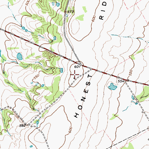 Topographic Map of Honest Ridge, TX