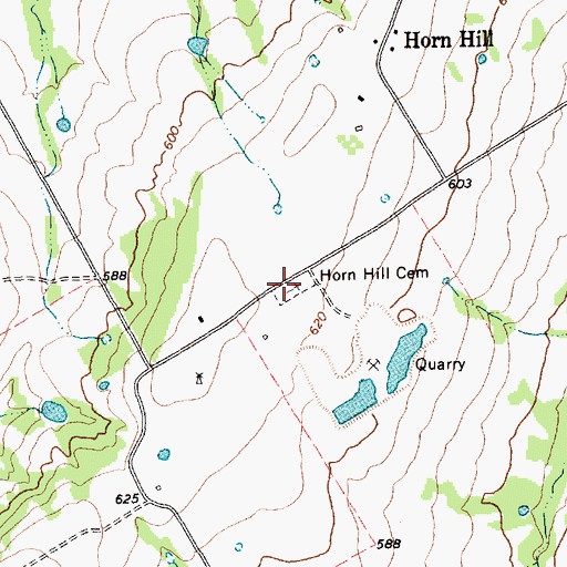 Topographic Map of Horn Hill Cemetery, TX