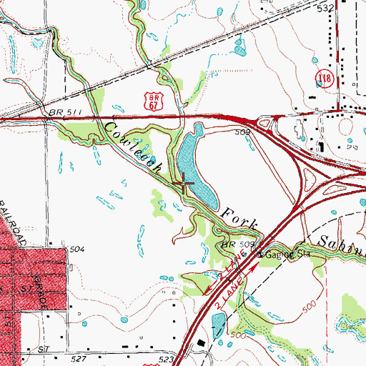 Topographic Map of Horse Creek, TX