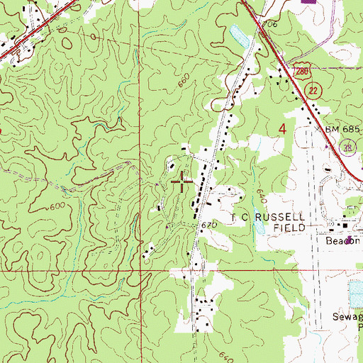 Topographic Map of Elkahatchee Park, AL