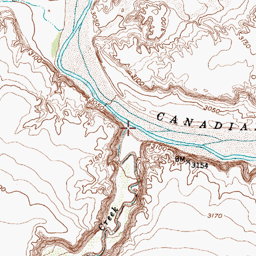 Topographic Map of Horse Creek, TX