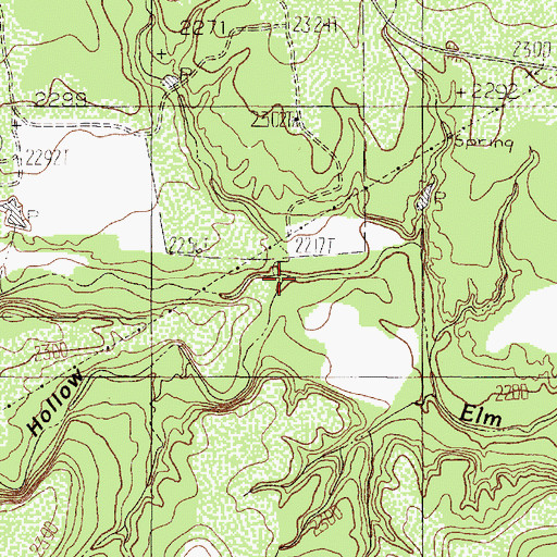 Topographic Map of Horse Hollow, TX