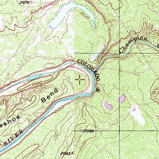Topographic Map of Horseshoe Bend, TX