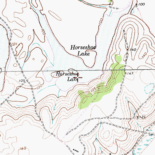 Topographic Map of Horseshoe Lake, TX