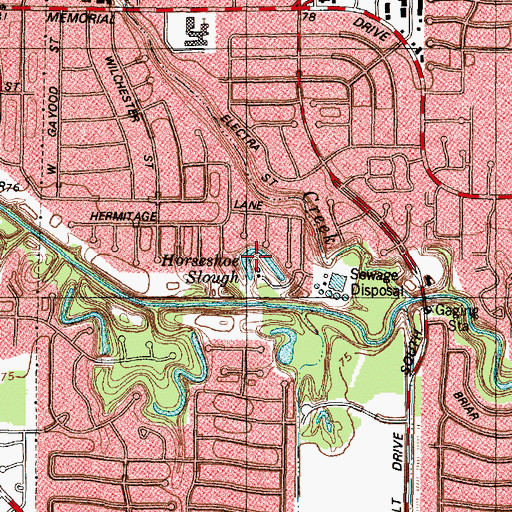 Topographic Map of Horseshoe Slough, TX