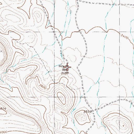 Topographic Map of House Well, TX