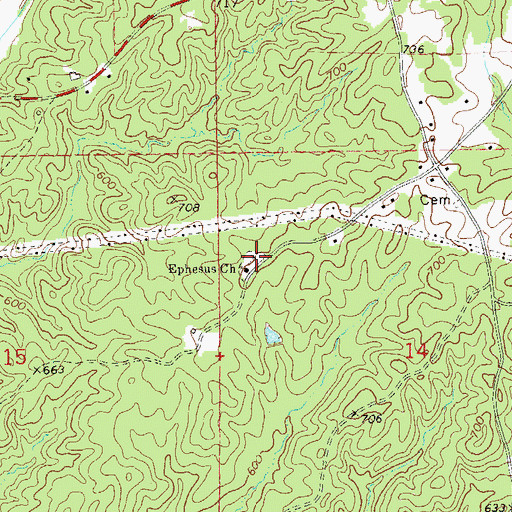 Topographic Map of Ephesus Cemetery, AL
