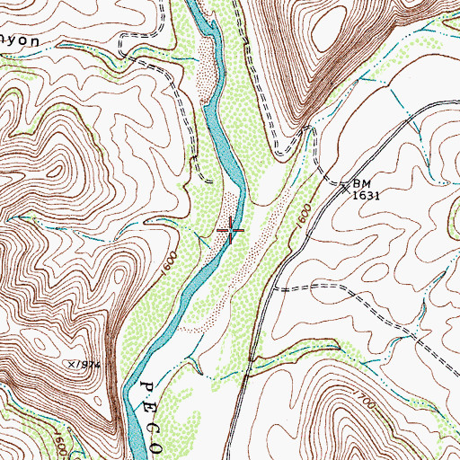 Topographic Map of Howard Draw, TX