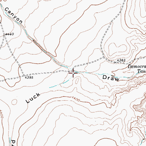 Topographic Map of Hunter Canyon, TX