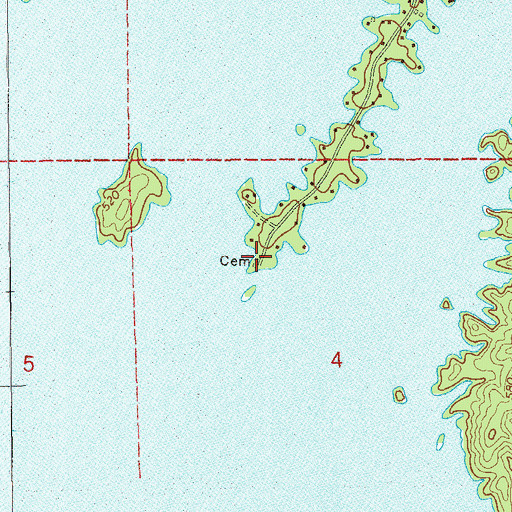 Topographic Map of Farrow Dennis Graveyard, AL