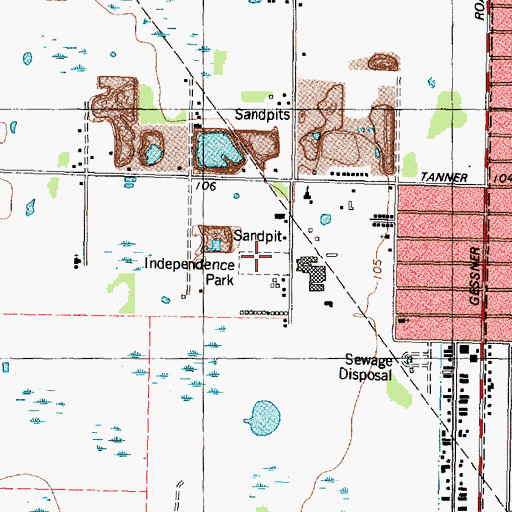 Topographic Map of Independence Park, TX