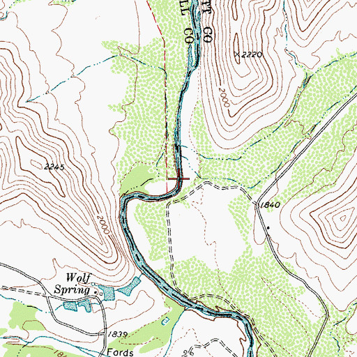 Topographic Map of Indian Canyon, TX