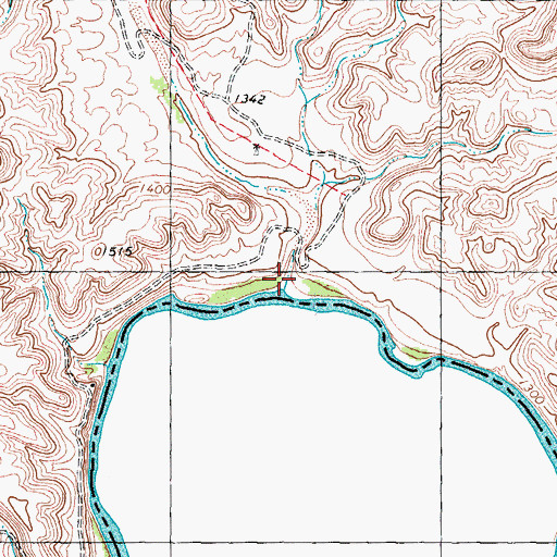 Topographic Map of Indian Creek, TX