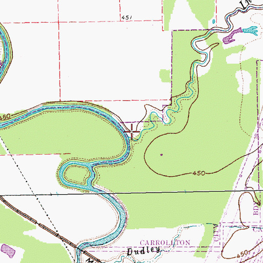 Topographic Map of Indian Creek, TX