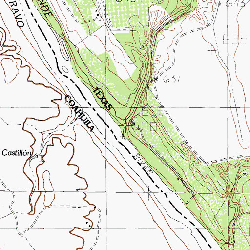 Topographic Map of Indio Creek, TX